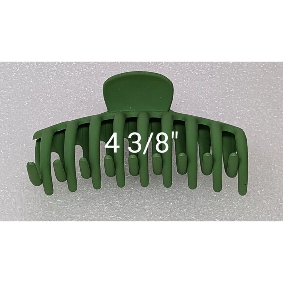 Green Plastic Hair Claw Clip 4 3/8" - Picture 3 of 3